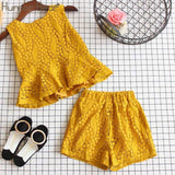 Humor Bear Girls Clothing Set Pearl Girls Clothes Set Lovely Long Eyelashes Toddler Girl tops + Pants Girls Suit Kids Clothes