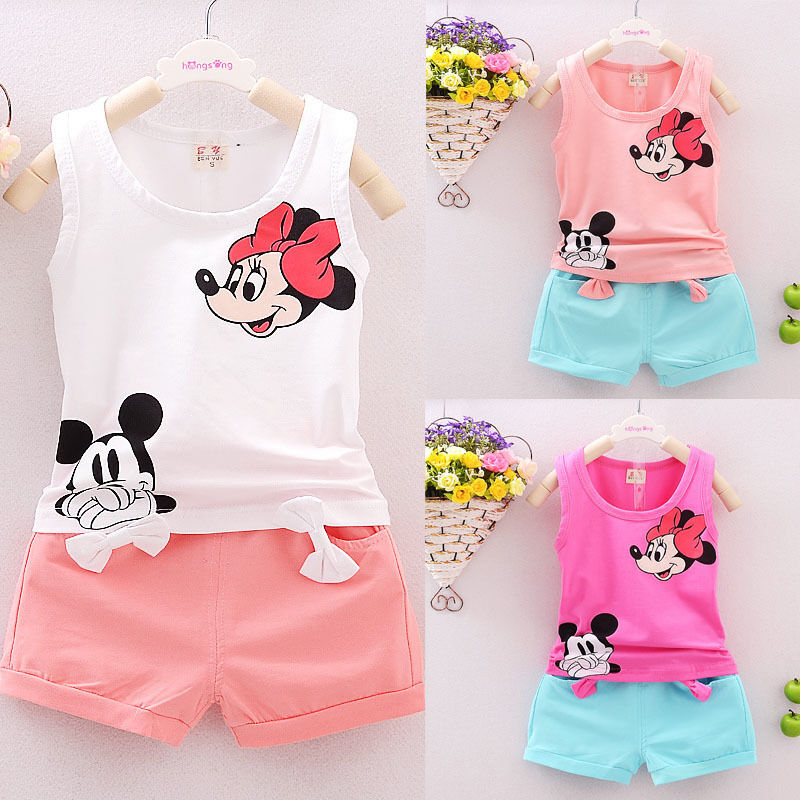 Summer Toddler Girls' Clothes Sleeveless T-shirt Vest Tops+Short Pant 2PCS Outfits Set Children Kid Girl Clothing