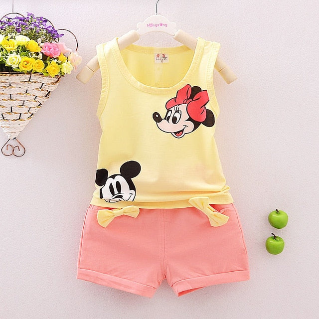 Summer Toddler Girls' Clothes Sleeveless T-shirt Vest Tops+Short Pant 2PCS Outfits Set Children Kid Girl Clothing