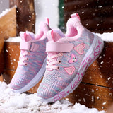 Children Mesh Casual Shoes Girl Sneakers Kids Banner Sport Footwear Kids Shoes for Girl Light Shoes Cute Pink Flat Shoes Winter