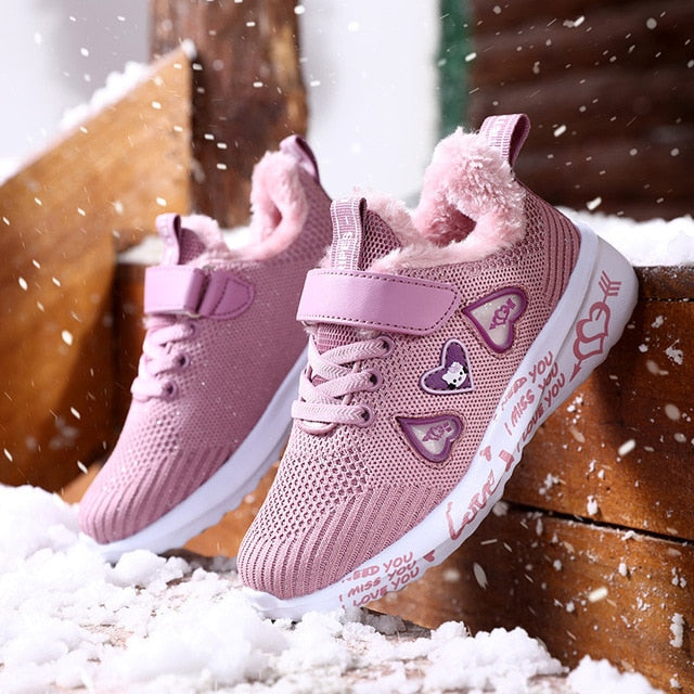 Children Mesh Casual Shoes Girl Sneakers Kids Banner Sport Footwear Kids Shoes for Girl Light Shoes Cute Pink Flat Shoes Winter