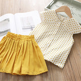 Bear Leader Girls Clothing Sets New Summer Sleeveless T-shirt+Print Bow Skirt 2Pcs for Kids Clothing Sets Baby Clothes Outfits