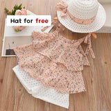 Bear Leader Girls Clothing Sets 2020 Summer Kids Clothes Floral Chiffon Halter+Embroidered Shorts Straw Children Clothing