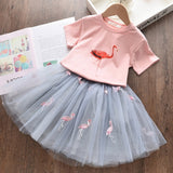 Bear Leader 2020 New Summer Kids Girls Clothes Set Fruit Parrten Short T-shirt +Bow Ball Gown Dress 2pcs Clothing Sets 3-7Y