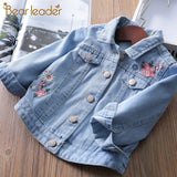 Bear Leader Girls Denim Coats New Brand Spring Kids Jackets Clothes Cartoon Coat Embroidery Children Clothing for 3 8Y