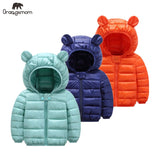 Cute 1- 5y baby girls jacket kids boys Light down coats with ear hoodie spring girl clothes infant clothing children's jackets