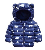 Cute 1- 5y baby girls jacket kids boys Light down coats with ear hoodie spring girl clothes infant clothing children's jackets