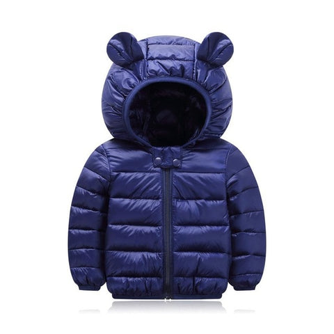 Cute 1- 5y baby girls jacket kids boys Light down coats with ear hoodie spring girl clothes infant clothing children's jackets