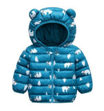 Cute 1- 5y baby girls jacket kids boys Light down coats with ear hoodie spring girl clothes infant clothing children's jackets