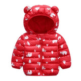 Cute 1- 5y baby girls jacket kids boys Light down coats with ear hoodie spring girl clothes infant clothing children's jackets