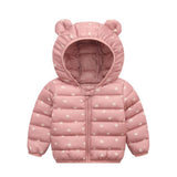 Cute 1- 5y baby girls jacket kids boys Light down coats with ear hoodie spring girl clothes infant clothing children's jackets