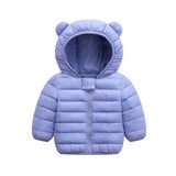 Cute 1- 5y baby girls jacket kids boys Light down coats with ear hoodie spring girl clothes infant clothing children's jackets