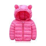 Cute 1- 5y baby girls jacket kids boys Light down coats with ear hoodie spring girl clothes infant clothing children's jackets