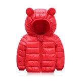 Cute 1- 5y baby girls jacket kids boys Light down coats with ear hoodie spring girl clothes infant clothing children's jackets