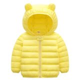 Cute 1- 5y baby girls jacket kids boys Light down coats with ear hoodie spring girl clothes infant clothing children's jackets