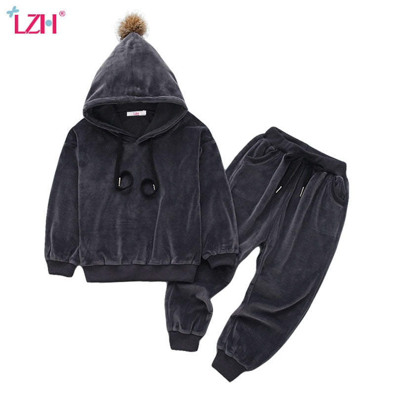 LZH Children Girls Clothing Sets 2020 Autumn Winter Toddler Baby Girls Clothes 2Pcs Outfit Kids Tracksuit Suit For Boys Clothes