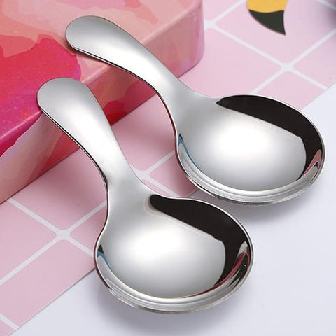 1Pc Cute Stainless Steel Spoon Short Handle Sugar Salt Spice Spoon Condiment Tea Coffee Scoop Small Kids Spoon Kitchen Tools