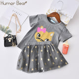 Humor Bear Baby Girls Clothes Sets 2020 Summer Dot flying sleeve top+strap dress+Headband 3-piece kids Children's Clothing Suit