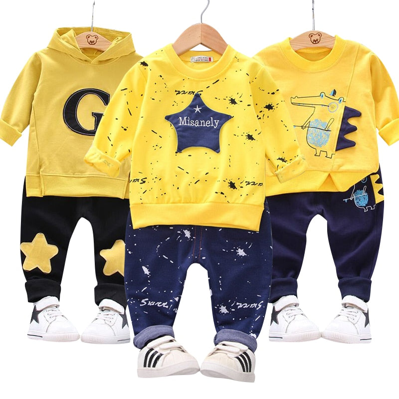 New Boys Clothing Sets Spring Autumn Baby Kids Sets Cotton Star Boy Tracksuits Kids Suits Long Sleeve T Shirt+Pants Free shipp