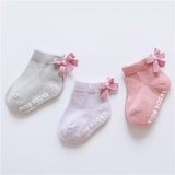 3 pairs baby girl boy socks lace ruffle Bow newborn bebe cheap stuff floor anti slip sox kids infantil clothes accessories