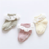 3 pairs baby girl boy socks lace ruffle Bow newborn bebe cheap stuff floor anti slip sox kids infantil clothes accessories