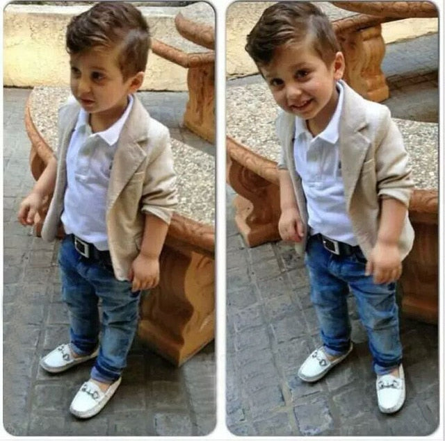 New Baby Boys Gentleman set Clothing Set,High quality Kids Suit jacket+T-Shirt+Pants 3Pcs Sport Clothes Suit,Boys Spring Clothes