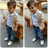 New Baby Boys Gentleman set Clothing Set,High quality Kids Suit jacket+T-Shirt+Pants 3Pcs Sport Clothes Suit,Boys Spring Clothes